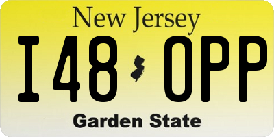 NJ license plate I48OPP