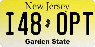 NJ license plate I48OPT