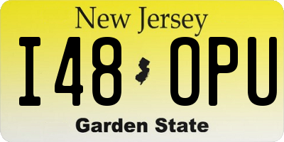 NJ license plate I48OPU