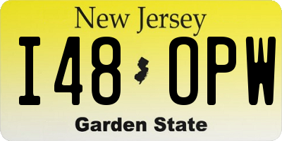 NJ license plate I48OPW