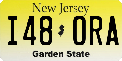 NJ license plate I48ORA