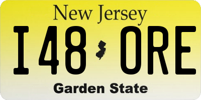 NJ license plate I48ORE