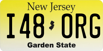 NJ license plate I48ORG