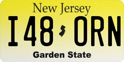 NJ license plate I48ORN
