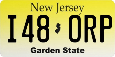 NJ license plate I48ORP