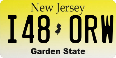 NJ license plate I48ORW