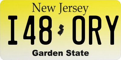 NJ license plate I48ORY