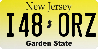 NJ license plate I48ORZ