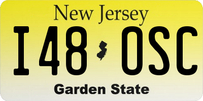 NJ license plate I48OSC