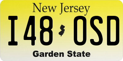 NJ license plate I48OSD