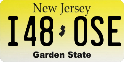 NJ license plate I48OSE