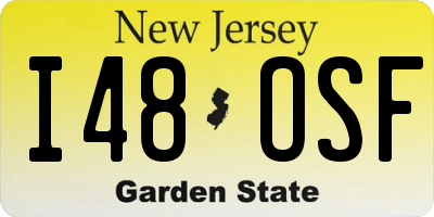 NJ license plate I48OSF