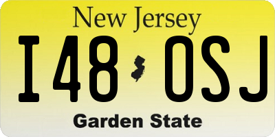 NJ license plate I48OSJ