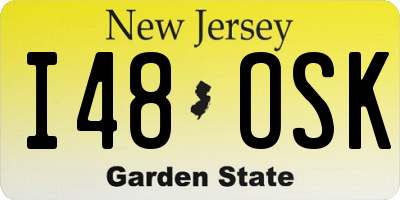 NJ license plate I48OSK