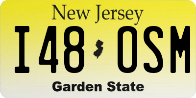 NJ license plate I48OSM