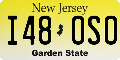 NJ license plate I48OSO