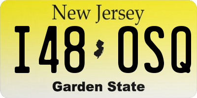 NJ license plate I48OSQ