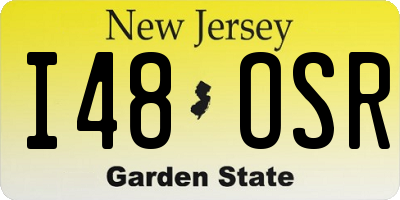 NJ license plate I48OSR