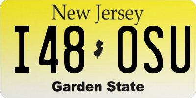 NJ license plate I48OSU