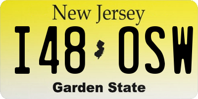 NJ license plate I48OSW