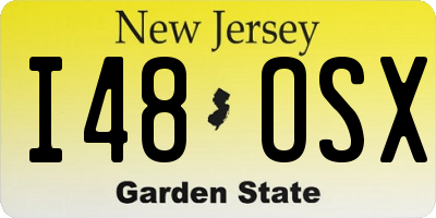 NJ license plate I48OSX