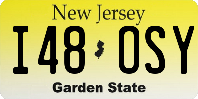NJ license plate I48OSY