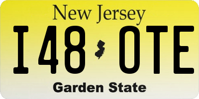 NJ license plate I48OTE
