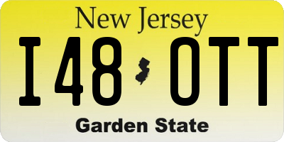 NJ license plate I48OTT