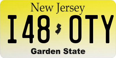 NJ license plate I48OTY