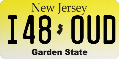NJ license plate I48OUD