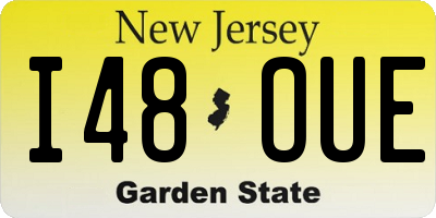 NJ license plate I48OUE