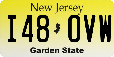 NJ license plate I48OVW