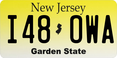 NJ license plate I48OWA