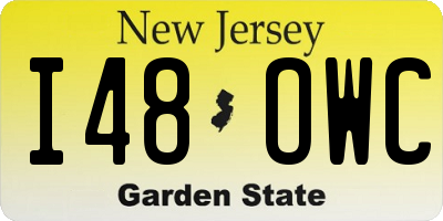 NJ license plate I48OWC