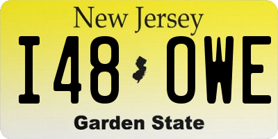 NJ license plate I48OWE