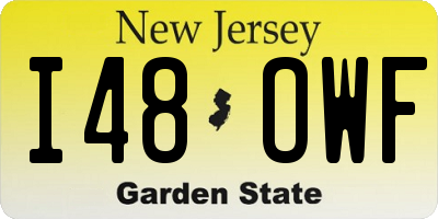 NJ license plate I48OWF