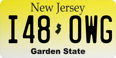 NJ license plate I48OWG