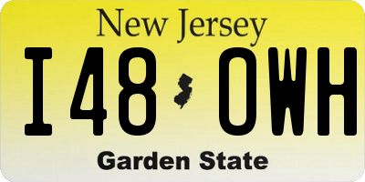 NJ license plate I48OWH