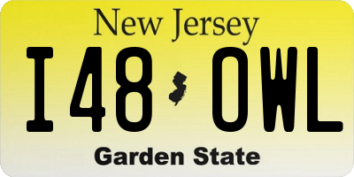NJ license plate I48OWL
