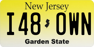 NJ license plate I48OWN