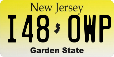 NJ license plate I48OWP