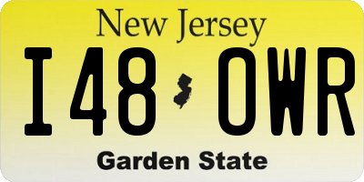 NJ license plate I48OWR