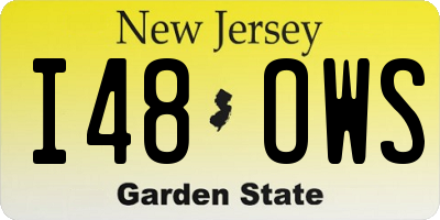 NJ license plate I48OWS