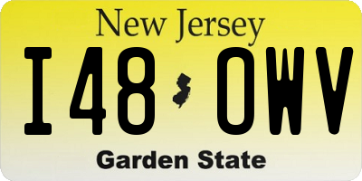 NJ license plate I48OWV
