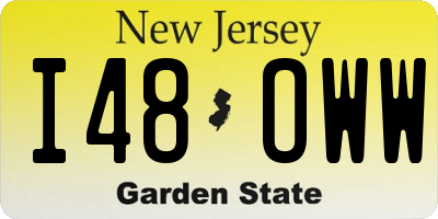 NJ license plate I48OWW