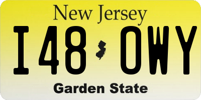 NJ license plate I48OWY