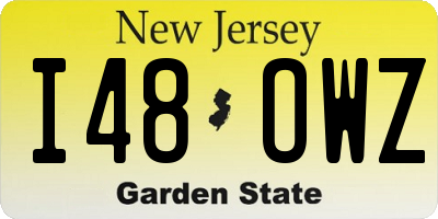 NJ license plate I48OWZ