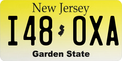 NJ license plate I48OXA