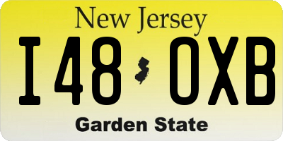 NJ license plate I48OXB