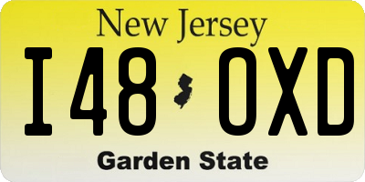 NJ license plate I48OXD